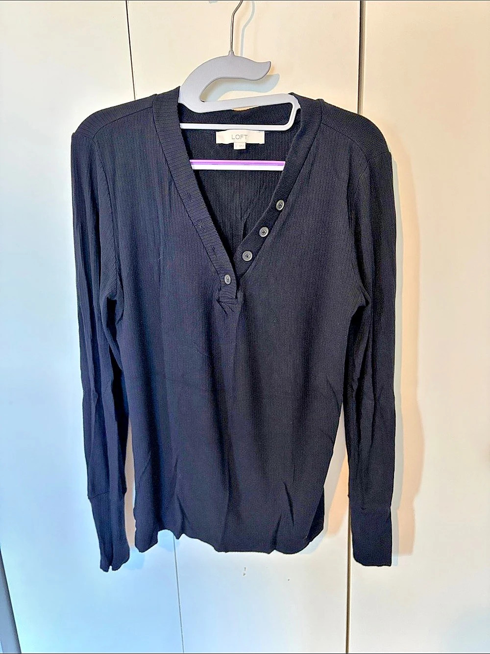 LOFT Black Long Sleeve Blouse